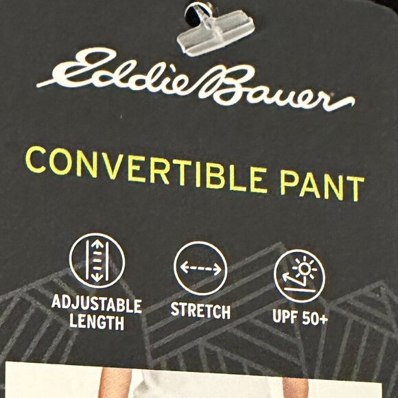 New Eddie Bauer Convertible Pant Women's Size 12 Black Adjustable Length UPF 50+ - Picture 7 of 13